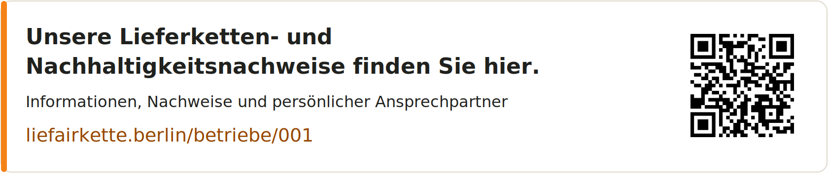 Unsere Lieferketten- und Nachhaltigkeitsnachweise finden Sie hier – Profil-Link und QR-Code für fm Büromöbel GmbH