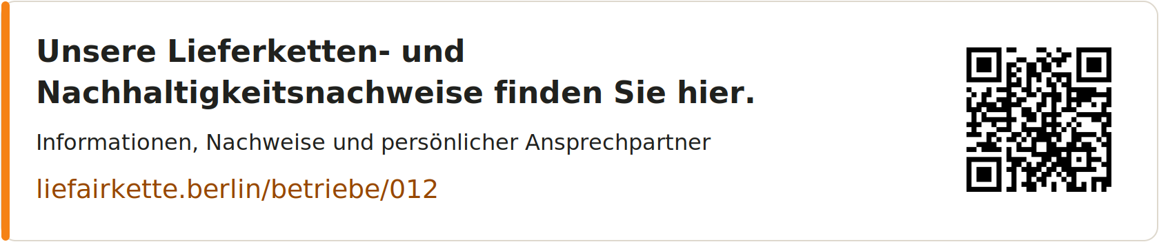Unsere Lieferketten- und Nachhaltigkeitsnachweise finden Sie hier – Profil-Link und QR-Code für Zimmereihandwerk „AUFBAU“ GmbH