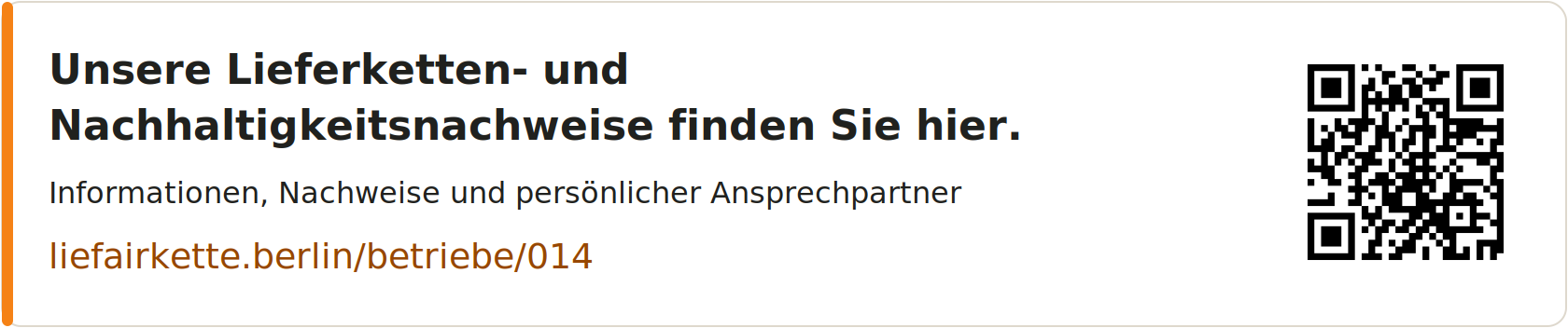 Unsere Lieferketten- und Nachhaltigkeitsnachweise finden Sie hier – Profil-Link und QR-Code für Johann Vossmeyer GmbH & Co. KG