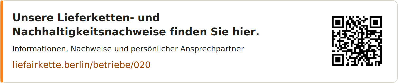 Unsere Lieferketten- und Nachhaltigkeitsnachweise finden Sie hier – Profil-Link und QR-Code für Beckermann Küchen GmbH