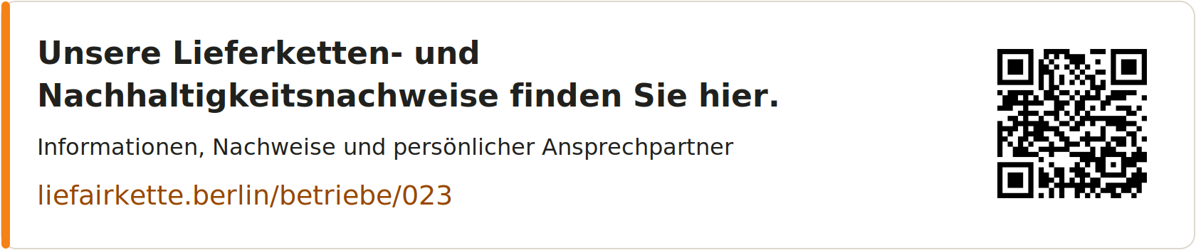 Unsere Lieferketten- und Nachhaltigkeitsnachweise finden Sie hier – Profil-Link und QR-Code für Gerhard Borchert Baustoff-Fachhandel GmbH · NL Köpenick