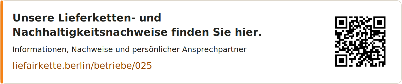 Unsere Lieferketten- und Nachhaltigkeitsnachweise finden Sie hier – Profil-Link und QR-Code für Gerhard Borchert Baustoff-Fachhandel GmbH · NL Weißensee