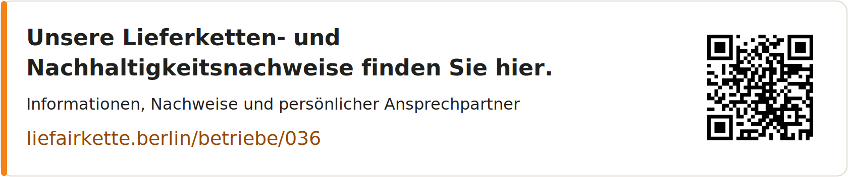 Unsere Lieferketten- und Nachhaltigkeitsnachweise finden Sie hier – Profil-Link und QR-Code für HOREBA Holzrestauration und Bautischlerei GmbH